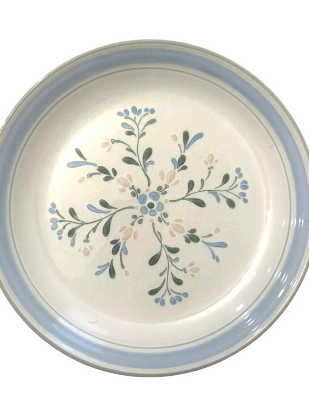 Vintage 1980s Fascino Stoneware Dinner Plate Hand Decorated Beautiful Décor